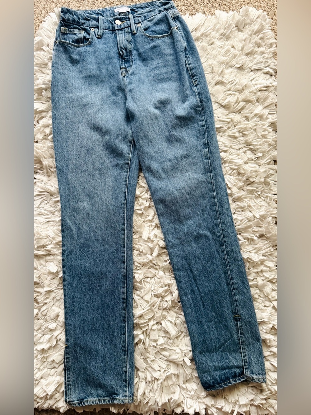 Good American High-Waist Straight-Leg Jeans Sz 25